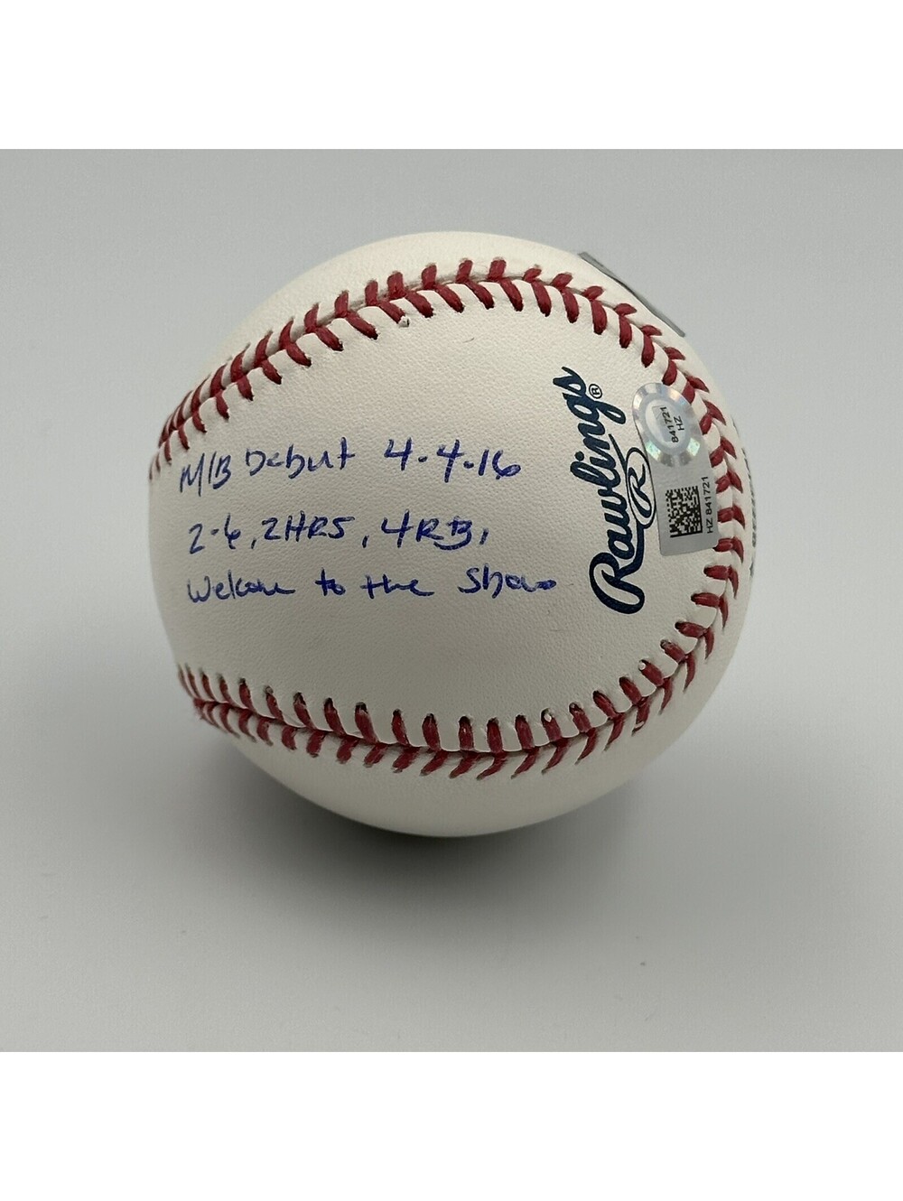Trevor Story Autographed MLB Debut Baseball #1 of 27 Inscribed JSA